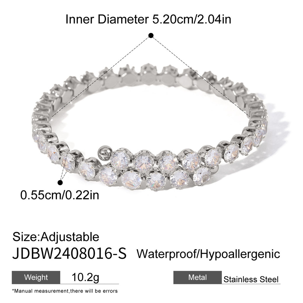 Damen Offenes Armband mit funkelnden Zirkonia-Akzenten Shop Nory