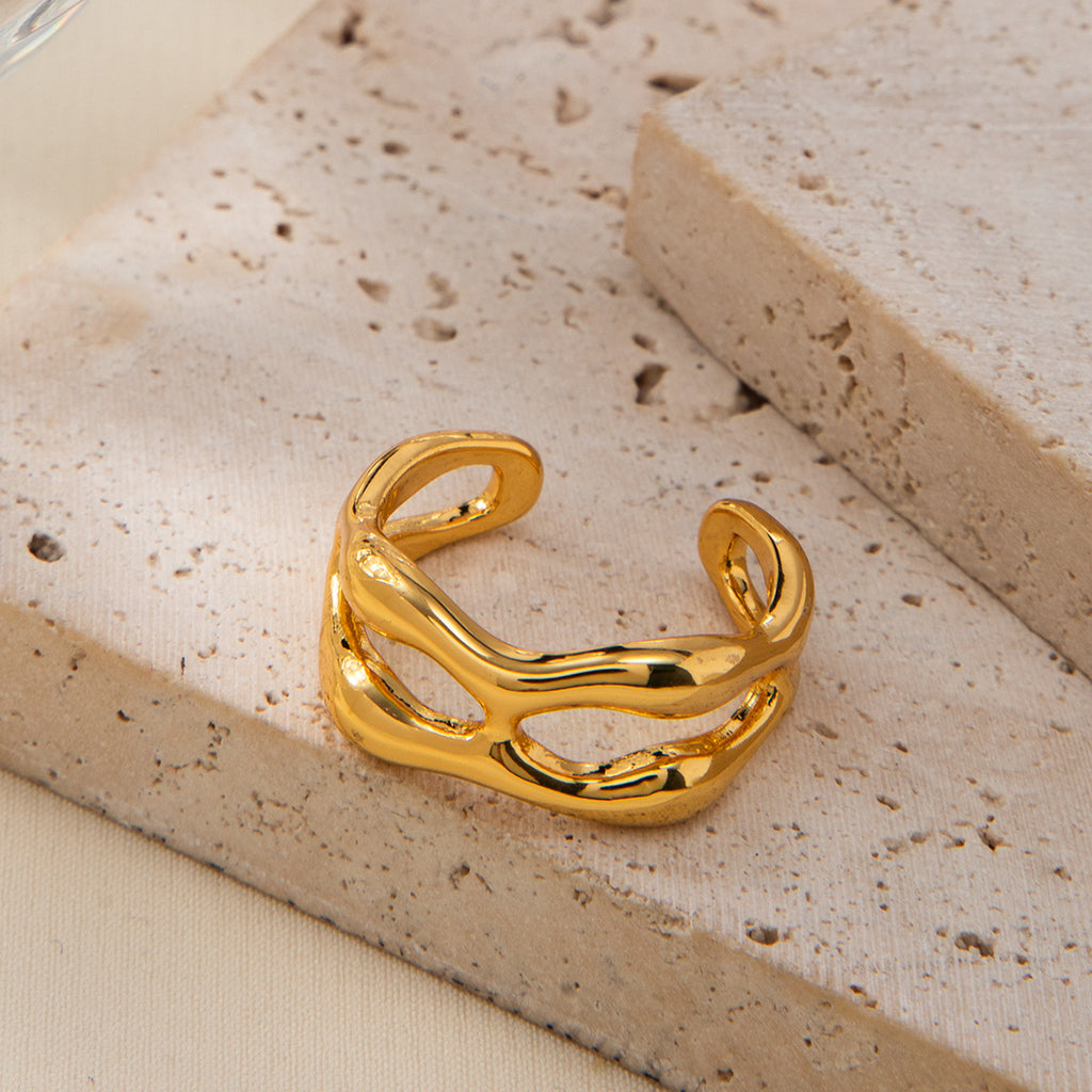 Damen skulpturaler Ring aus hochwertigem Metall Shop Nory