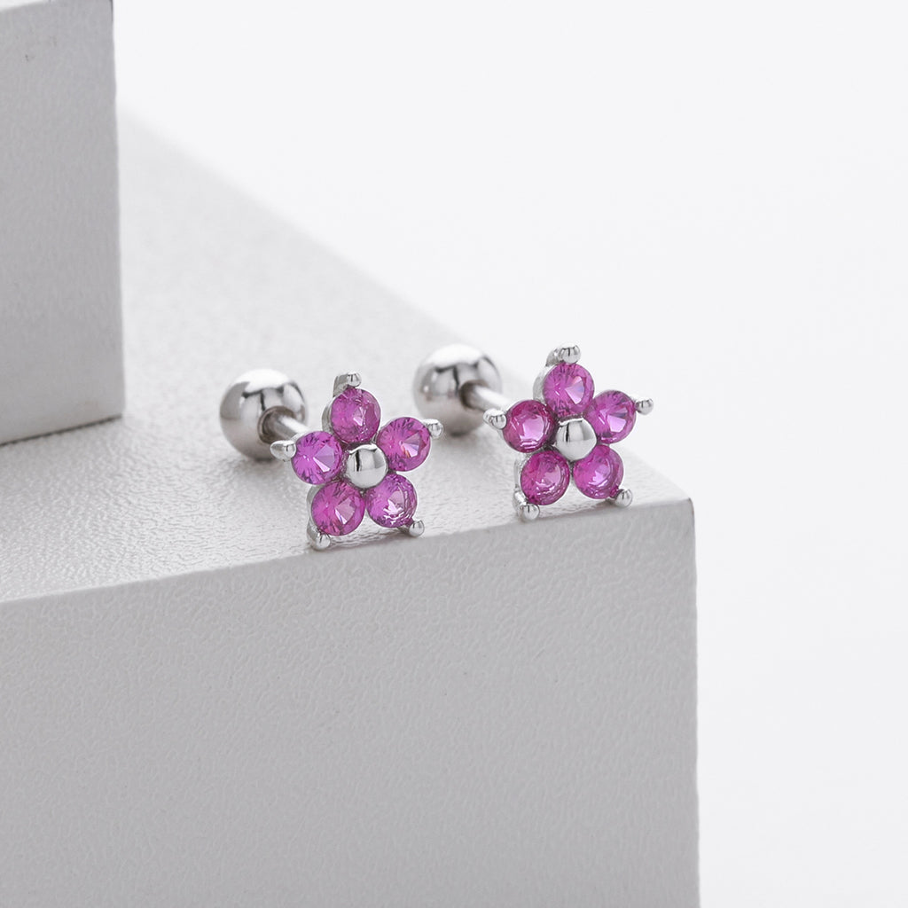Damen Ohrstecker im floralen Design mit funkelnden Zirkonia Shop Nory
