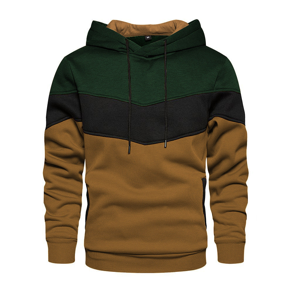 Herren modischer Kapuzenpullover mit geometrischem Farbdesign