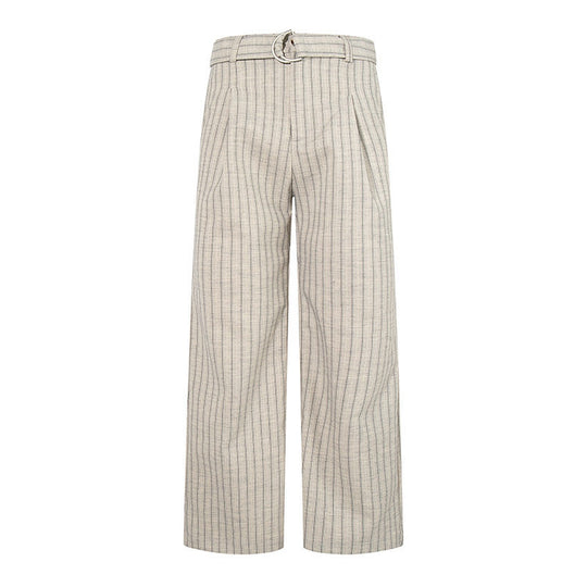 Damen Weite Leinen-Mix Culotte-Hose mit Hochbund und D-Ring-Gürtel Shop Nory