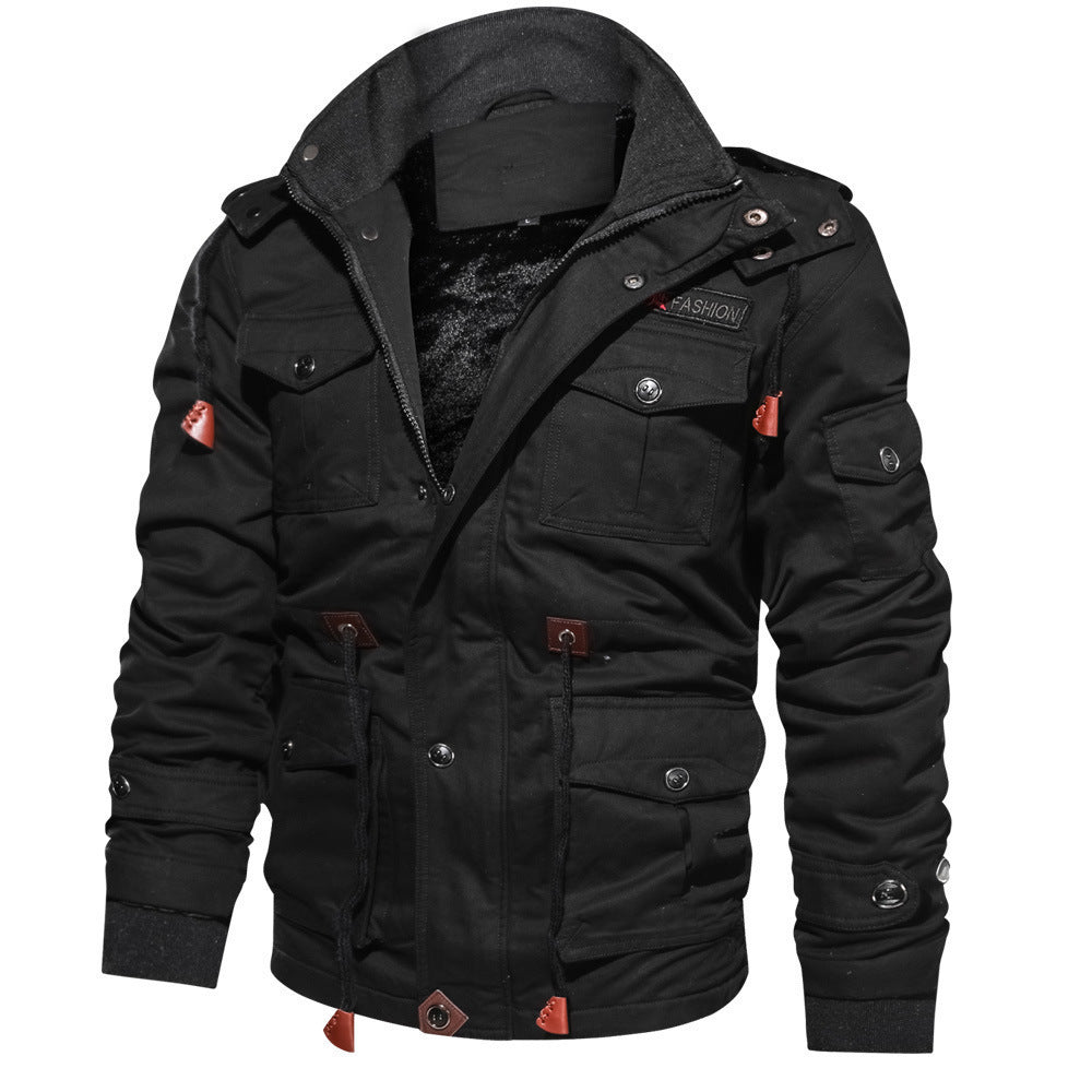 Herren Canvas-Fieldparka mit gefütterter Thermo-Innenlage, Multifunktions‑Taschen und Kapuze Shop Nory
