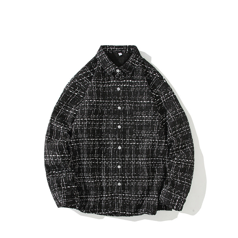 Herren Strukturierte Bouclé-Hemdjacke mit Karo-Jacquard und legerer Passform Shop Nory