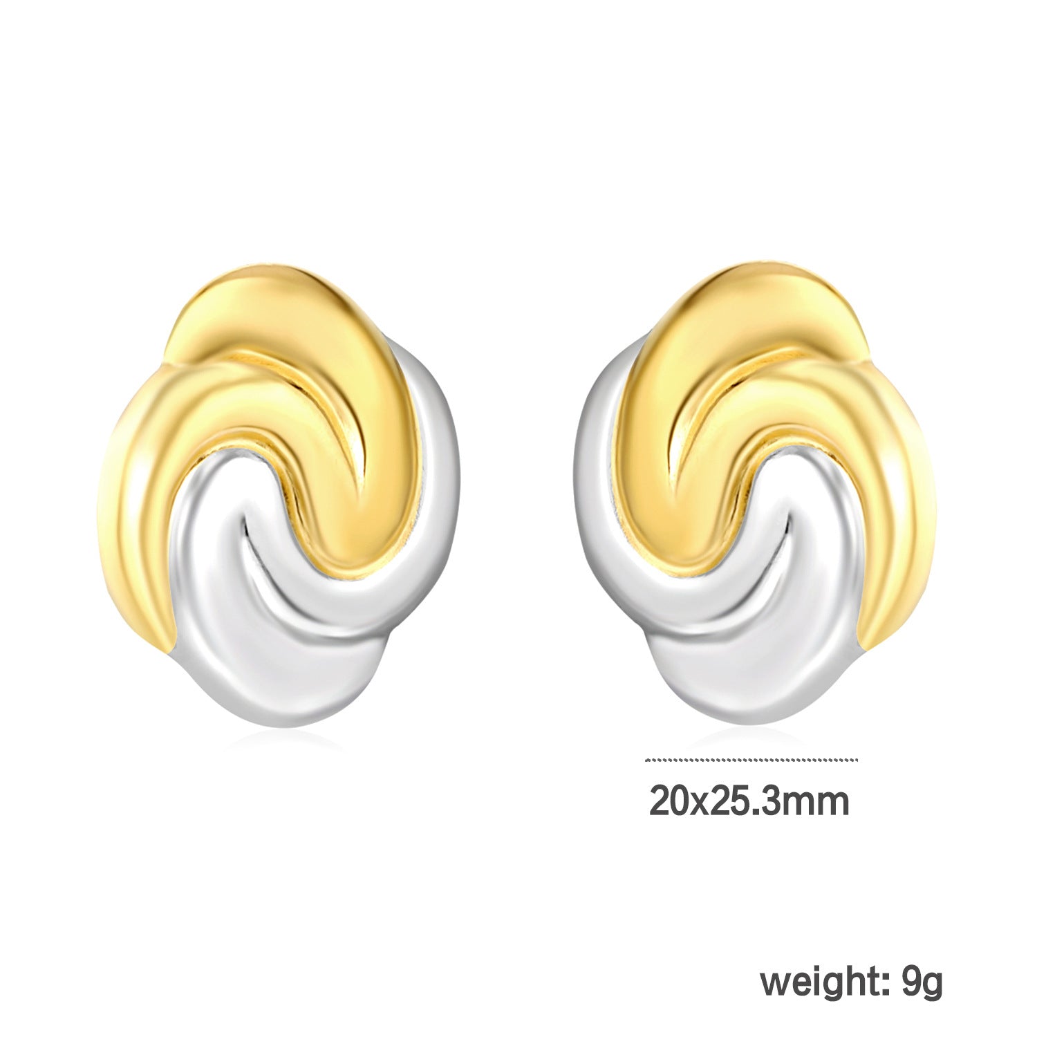 Damen Ohrstecker mit modernem, geschwungenem Design aus hochwertigem Edelstahl Shop Nory