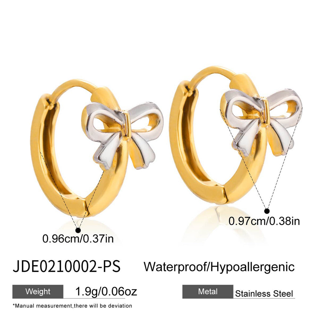 Damen Creolen mit Schleifenmotiv aus hypoallergenem Edelstahl Shop Nory