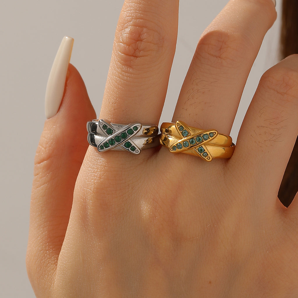 Damen Statement Ring mit funkelnden Zirkonia Shop Nory