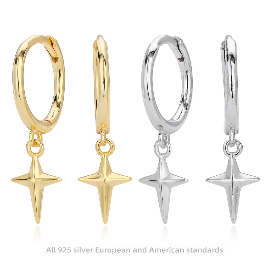 Damen Ohrhänger mit funkelndem Sternenmotiv aus hochwertigem 925 Sterlingsilber Shop Nory