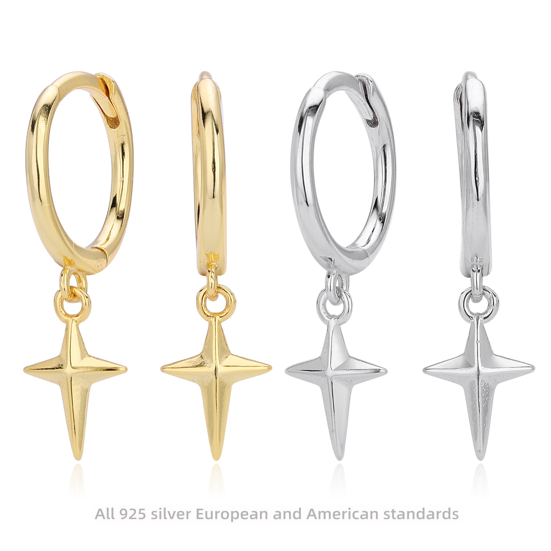 Damen Ohrhänger mit funkelndem Sternenmotiv aus hochwertigem 925 Sterlingsilber Shop Nory