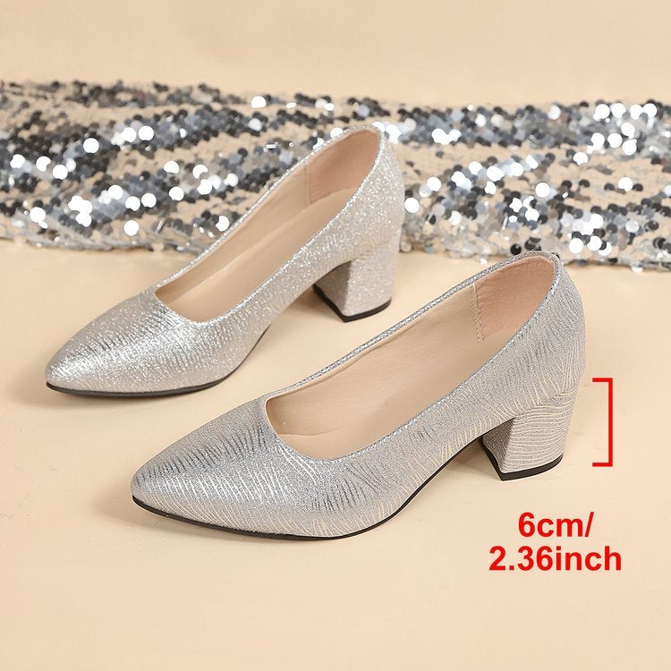 Damen Glamouröse Blockabsatz-Pumps