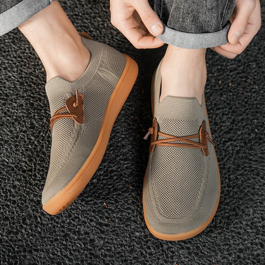 Herren nan atmungsaktiver Strick-Schlupfsneaker mit elastischem Einstieg und dämpfender Leichtsohle