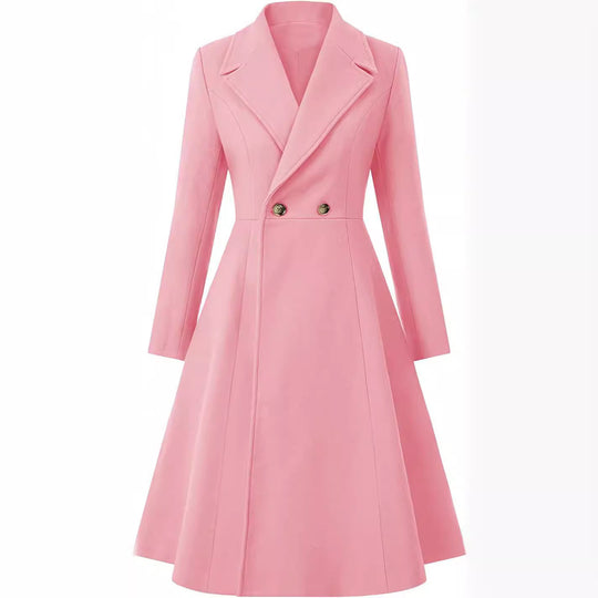 Damen Tailliertes Mantelkleid im A‑Linien‑Tailoring aus Wollmix mit schmaler Taille und ausgestelltem Rock Shop Nory