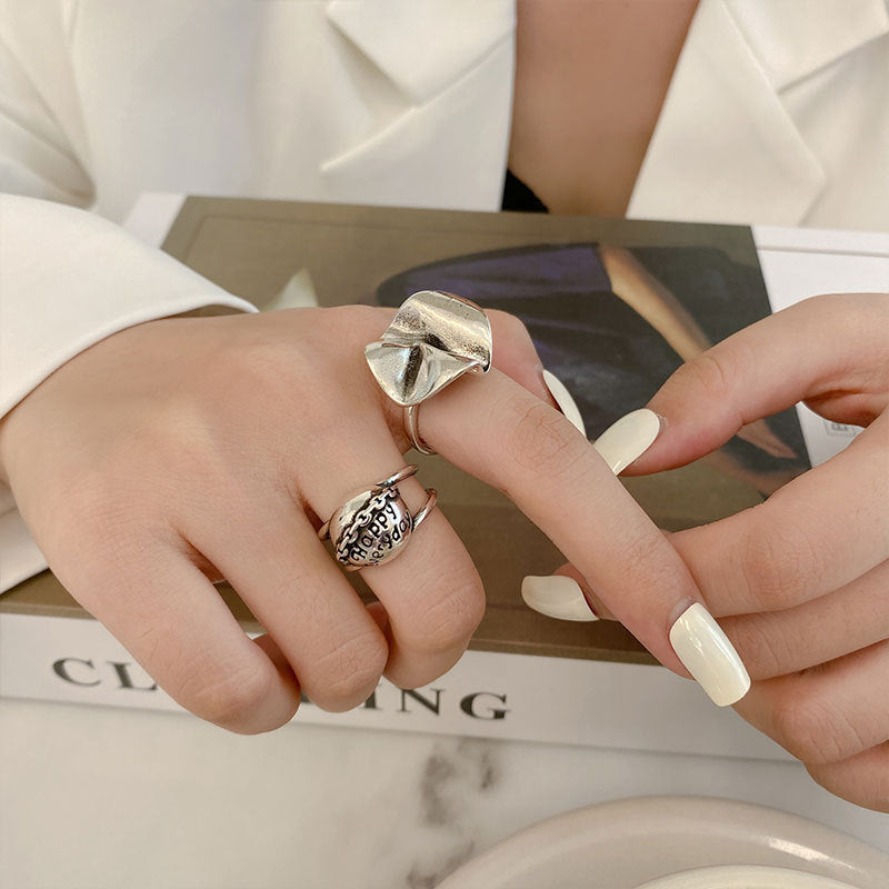 Damen Geometrischer Ring mit glänzender Oberfläche Shop Nory