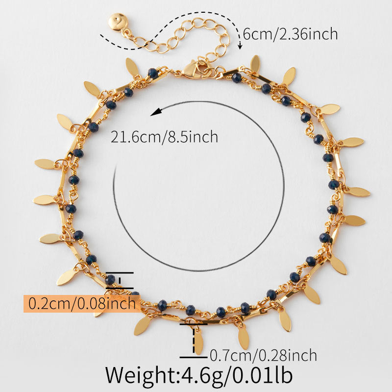 Damen Elegante Halskette mit feinen Anhängern und bunten Perlen Shop Nory