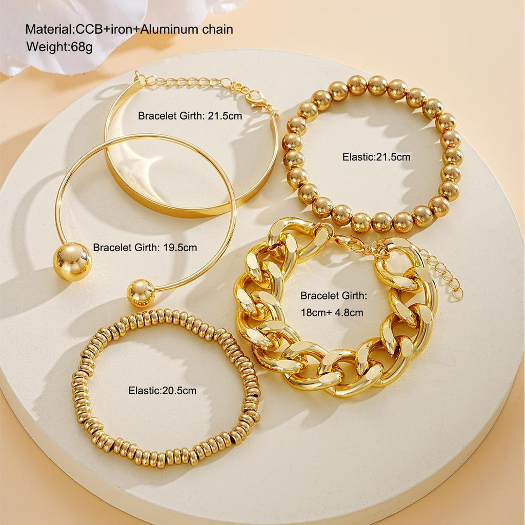 Damen Armreif-Set mit verschiedenen Strukturdesigns und eleganten Elementen Shop Nory