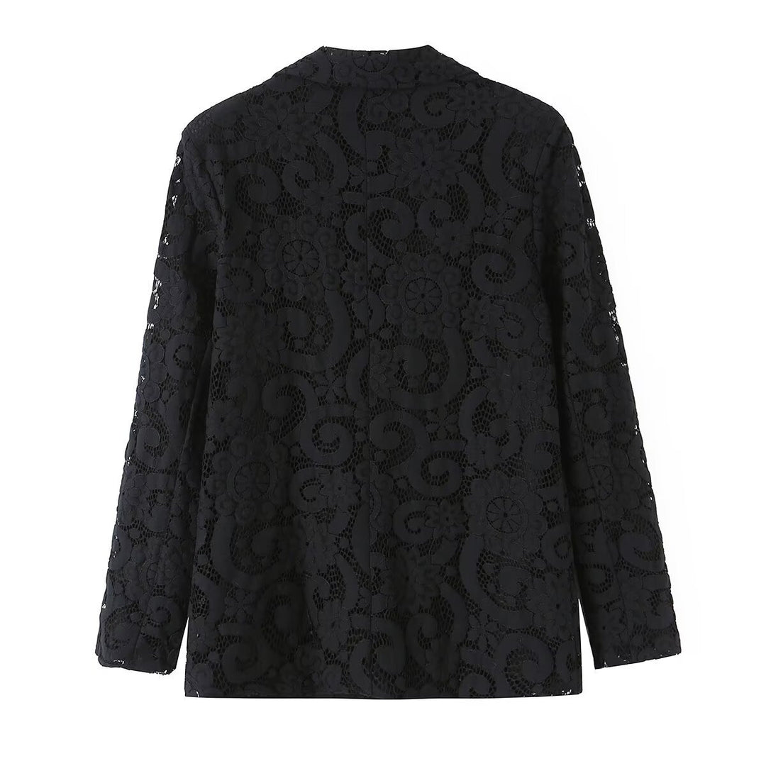 Damen Spitzenblazer mit floraler Lochspitze und femininer Silhouette Shop Nory