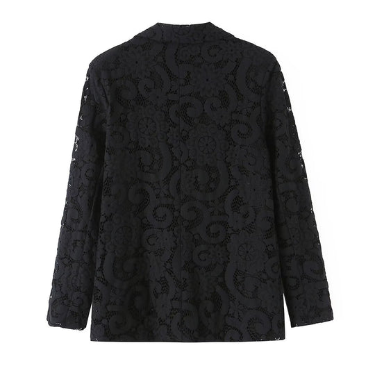Damen Spitzenblazer mit floraler Lochspitze und femininer Silhouette Shop Nory