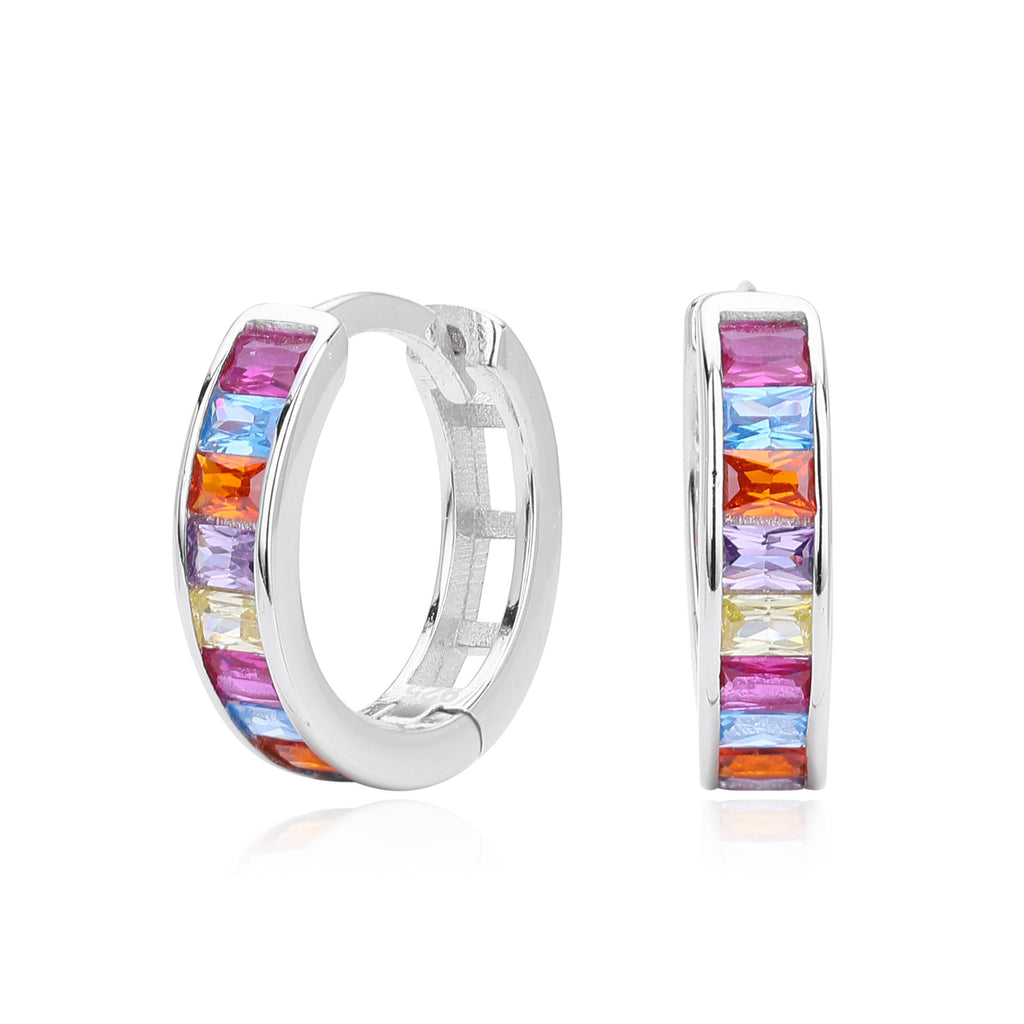 Damen Creolen mit bunten Zirkonen und feinem Design Shop Nory
