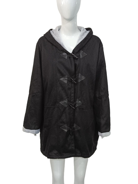 Damen Kapuzen-Dufflecoat mit Kunstfellbesatz und KnShop Noryelverschlüssen Shop Nory