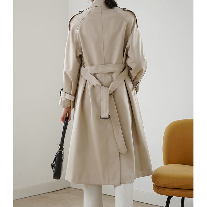 Damen Eleganter Trenchcoat mit doppelter Knopfleiste und praktischem Taillengürtel Shop Nory