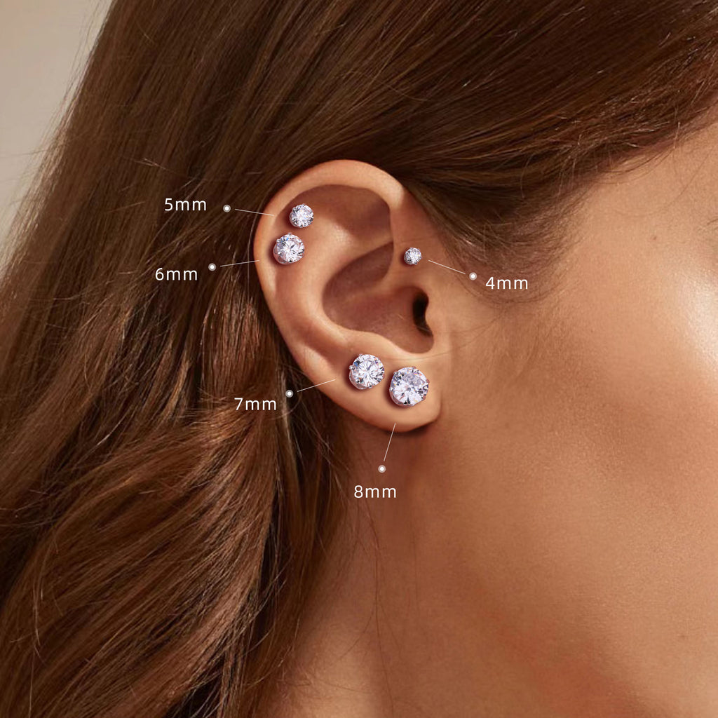 Damen Ohrstecker aus hochwertigem 925 Sterling Silber mit funkelndem Moissanit Shop Nory