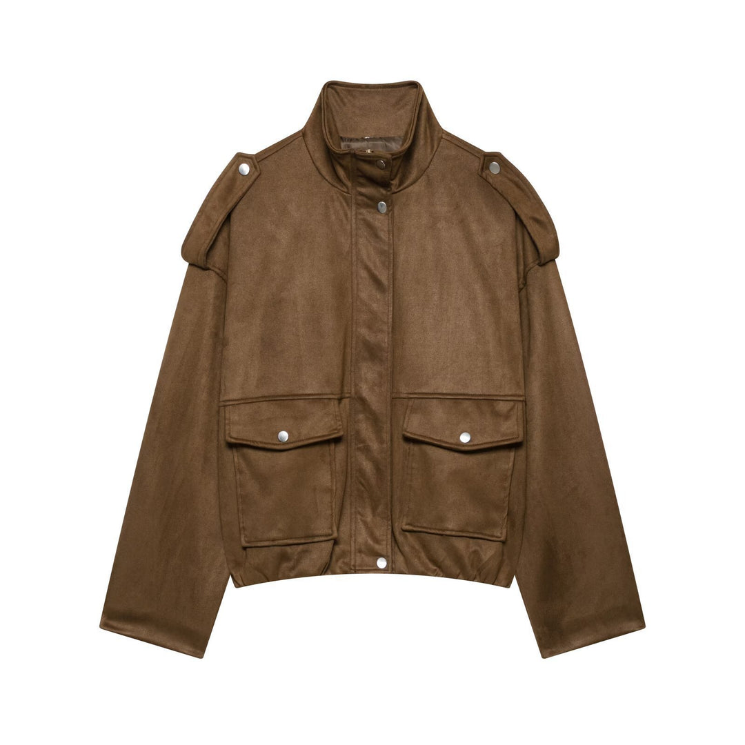Damen Modische Kurzjacke mit Taschen