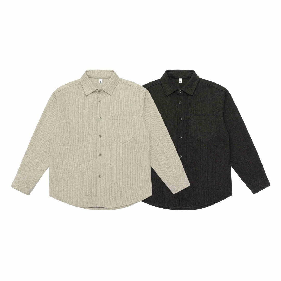Herren Hemdjacke aus Wollmix mit Kentkragen und Brustpattentasche Shop Nory
