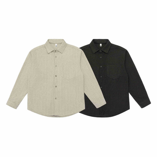 Herren Hemdjacke aus Wollmix mit Kentkragen und Brustpattentasche Shop Nory