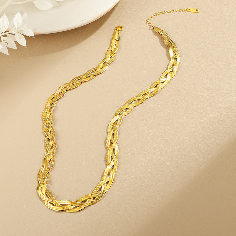 Damen elegante Halskette im geflochtenen Design Shop Nory
