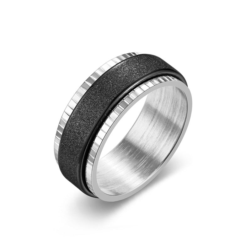 Herren Ring mit eleganter zweifarbiger Oberflächenstruktur Shop Nory
