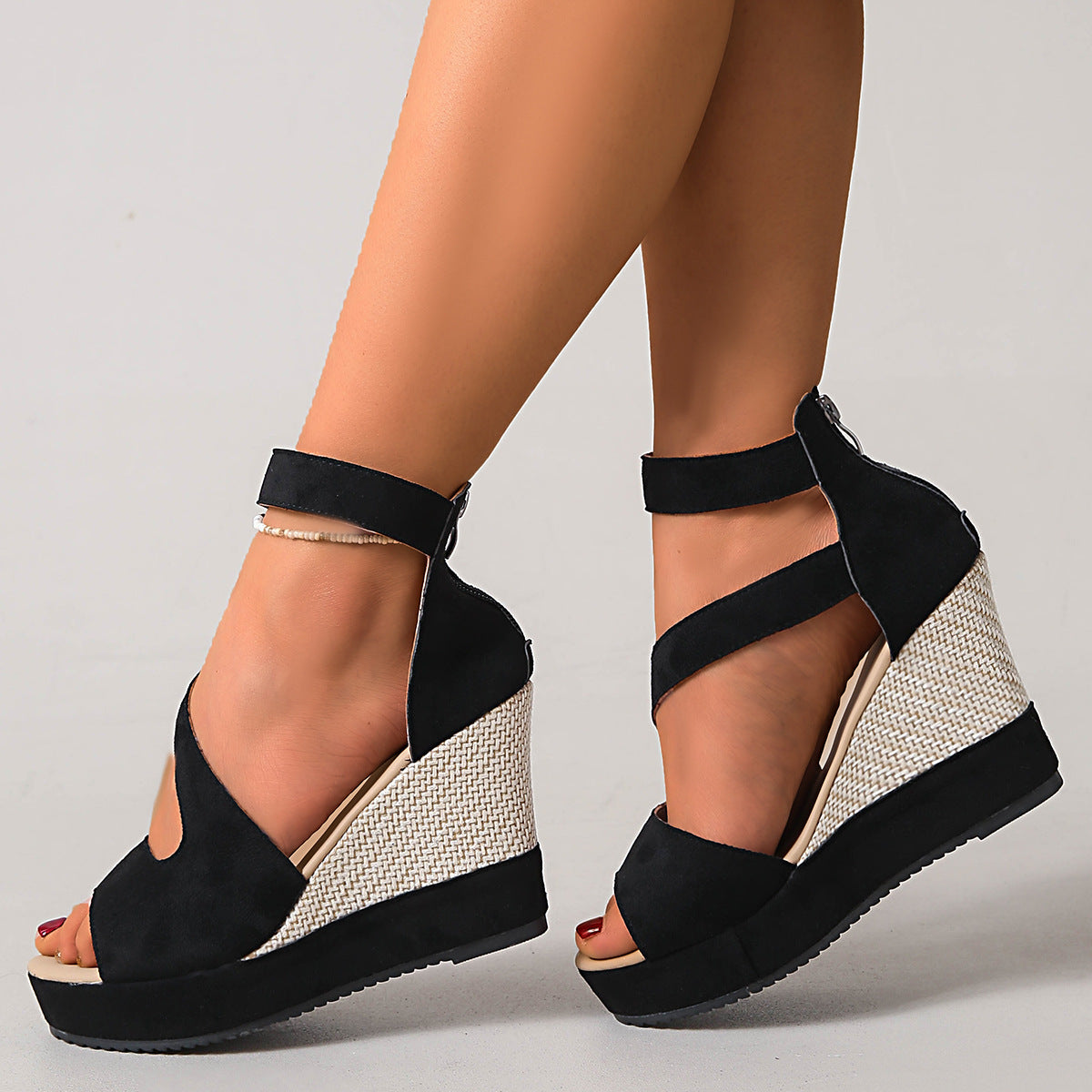 Damen Wedge-Sandalen mit flexiblem Riemendesign und bequemer Sohle