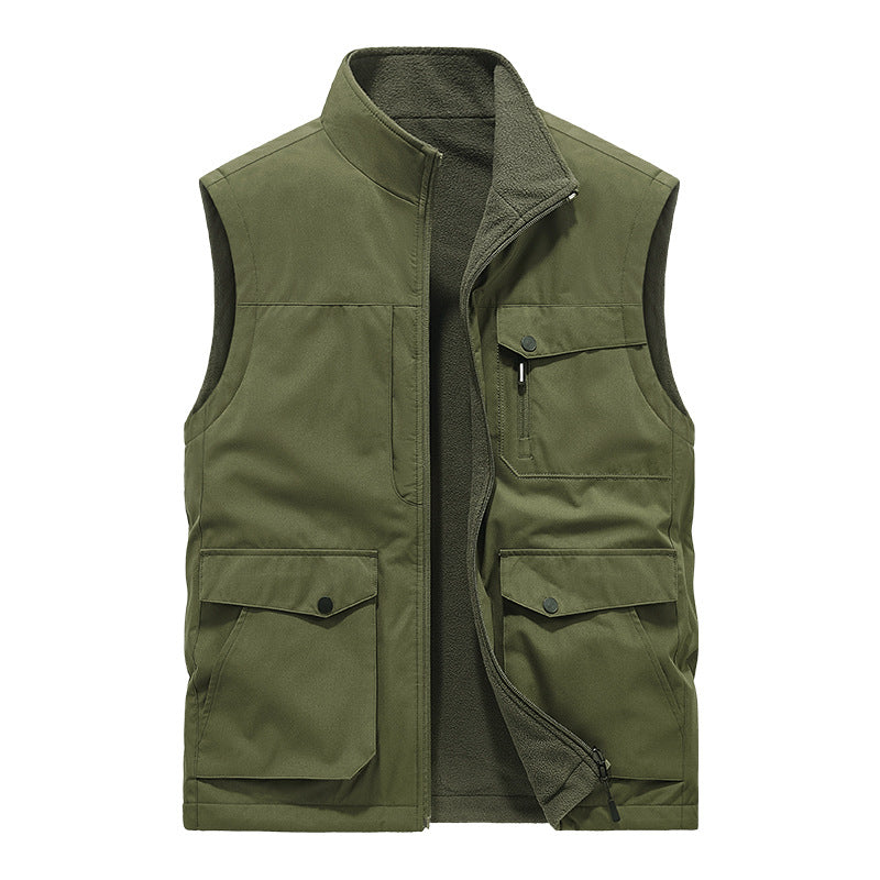Herren Multifunktionale Utility-Weste mit Fleece-Innenfutter und Mehrfach-Taschen Shop Nory