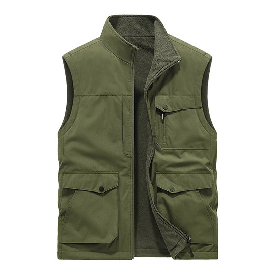 Herren Multifunktionale Utility-Weste mit Fleece-Innenfutter und Mehrfach-Taschen Shop Nory