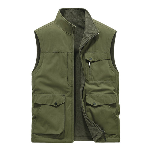 Herren Multifunktionale Utility-Weste mit Fleece-Innenfutter und Mehrfach-Taschen Shop Nory