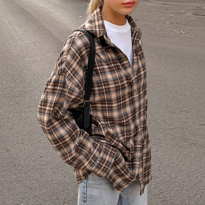 Damen Kariertes Overshirt Shopnory
