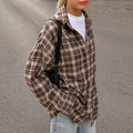 Damen Kariertes Overshirt Shopnory