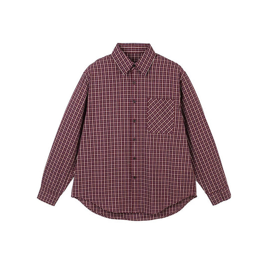 Herren Oversize Karo‑Hemd mit gerundetem Saum und diagonalem Brusttaschen‑Detail Shop Nory