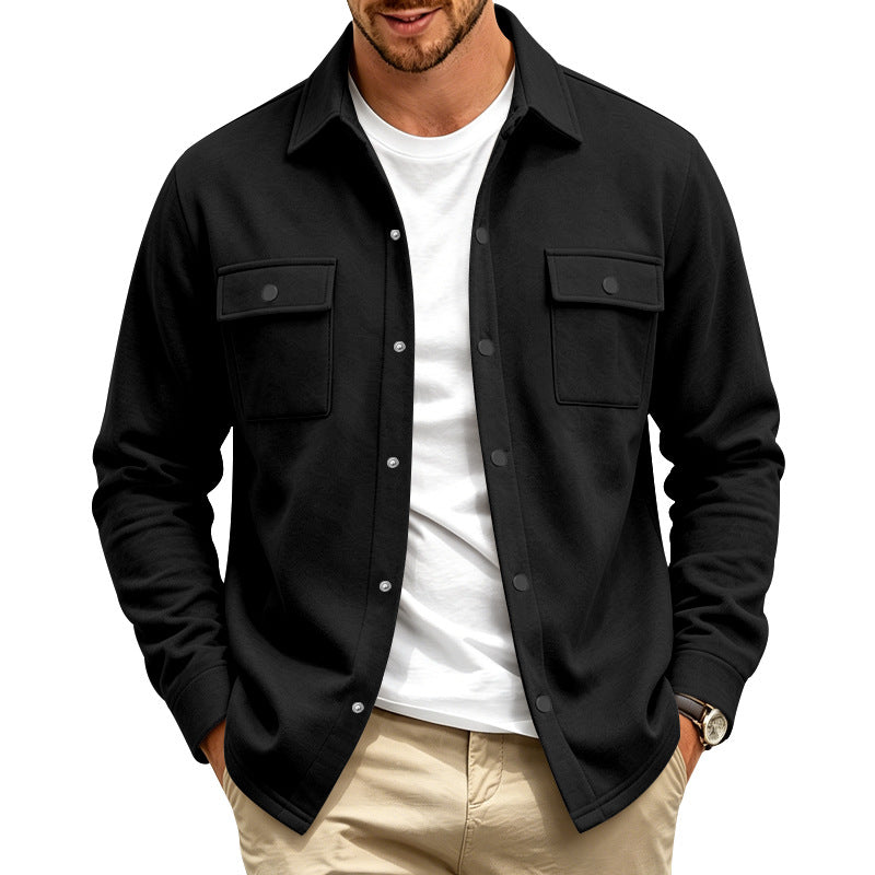 Herren Overshirt-Jacke mit Druckknopfleiste und aufgesetzten Brusttaschen Shop Nory
