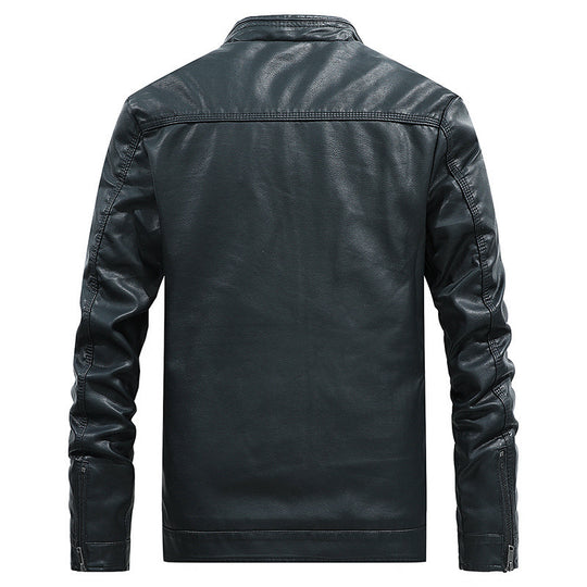 Herren Kunstlederblouson mit Stehkragen und gesteppter Thermo-Innenfütterung Shop Nory