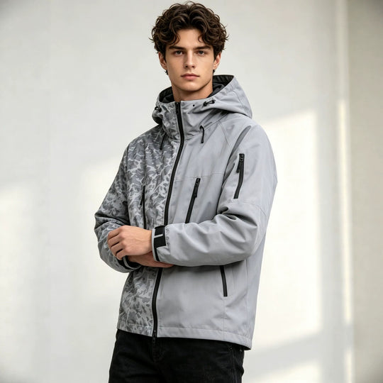 Herren Modische Funktionsjacke mit Kapuze