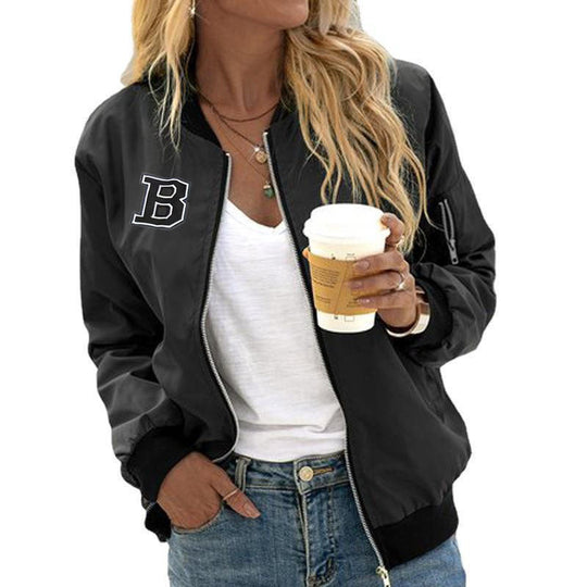 Damen lässige Bomberjacke mit praktischen Taschen und lässigem Schnitt Shopnory