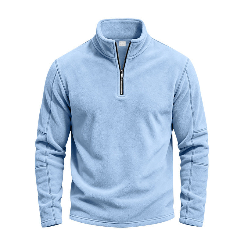 Herren Fleece-Pullover mit kurzem Reißverschluss und Stehkragen Shop Nory