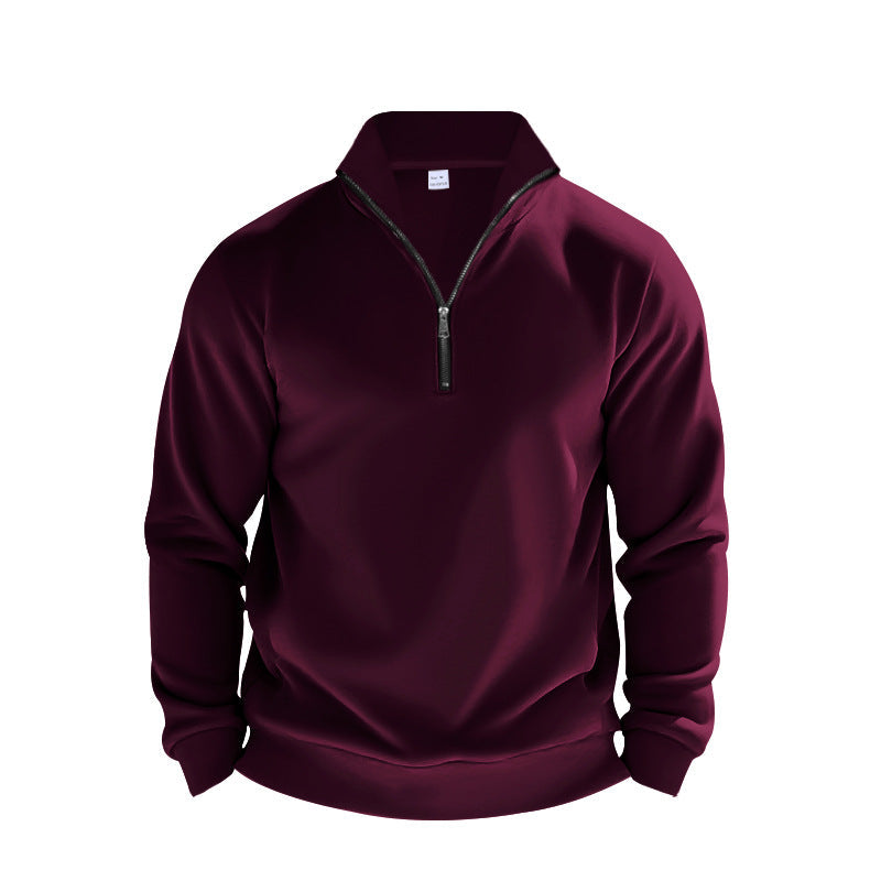 Herren Sweatpullover mit halbem Reißverschluss und atmungsaktiver Struktur