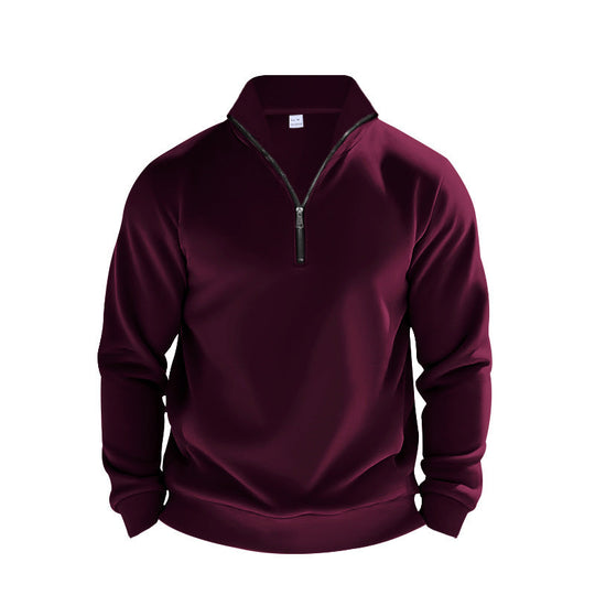 Herren Sweatpullover mit halbem Reißverschluss und atmungsaktiver Struktur