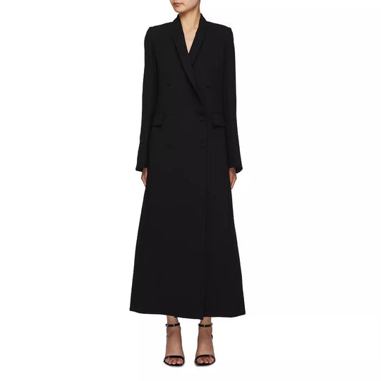 Damen Doppeltreihiger Maxi-Blazer-Mantel mit schlanker Silhouette Shop Nory