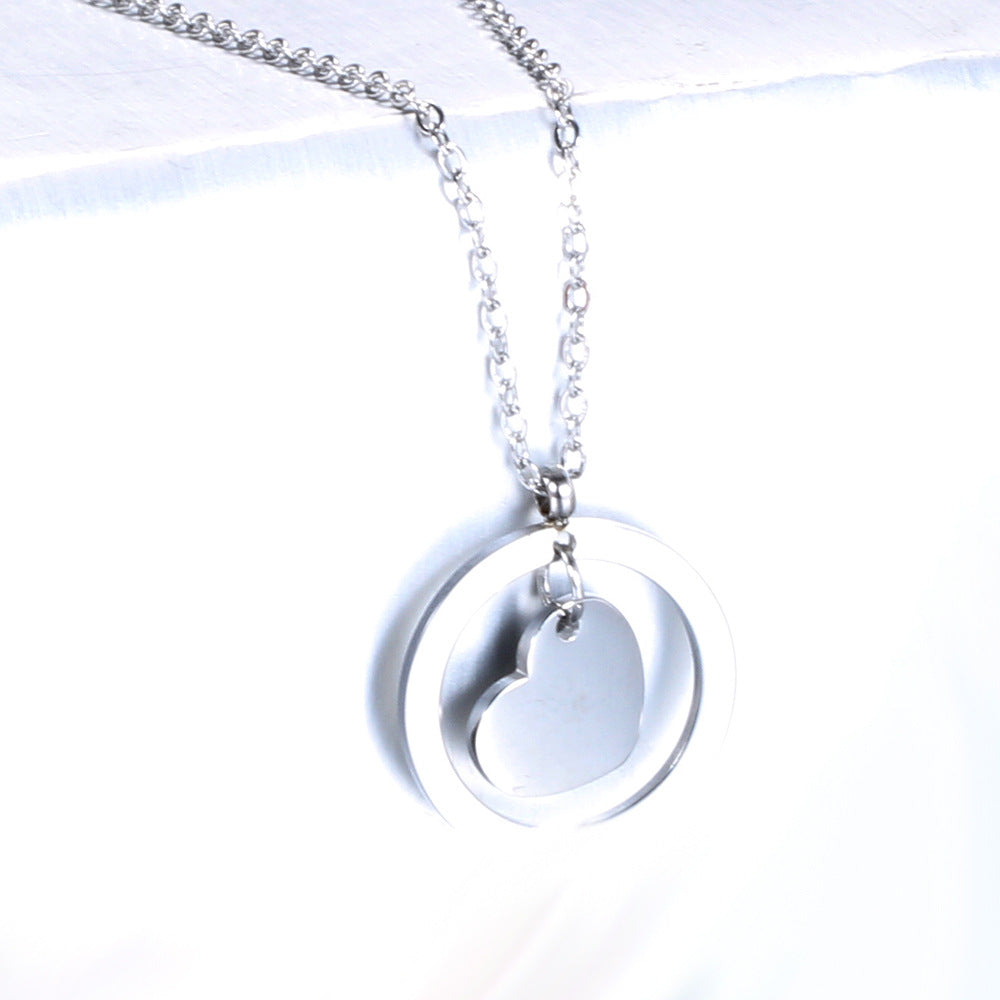 Damen Halskette mit doppeltem Herzanhänger und feiner Gliederkette Shop Nory