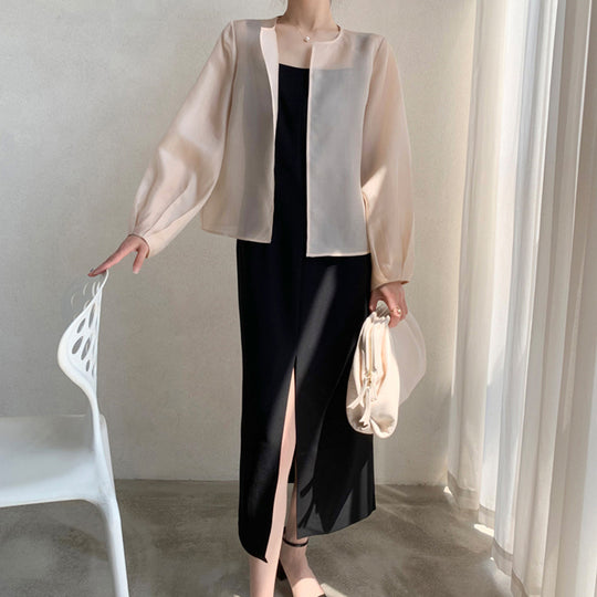 Damen Transparente Bluse mit Puffärmeln Shop Nory