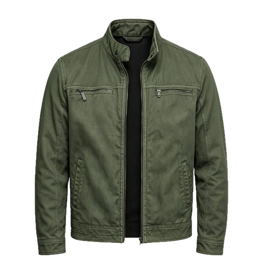 Herren Modische Übergangsjacke mit Reißverschluss und Taschen