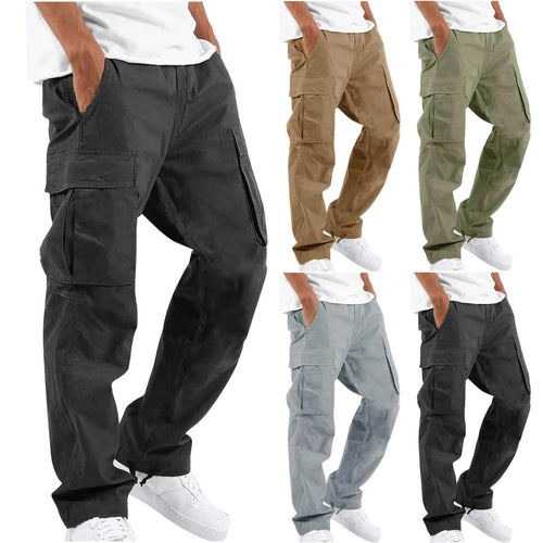 Herren nan lockere Cargo-Hose mit großzügigen Klappentaschen, elastischem Bund und Kordelzug Shop Nory