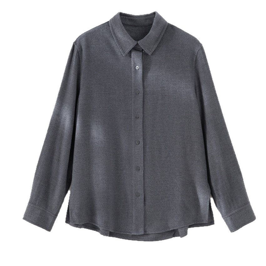 Damen Leichte Oversized-Hemdbluse aus Strukturjersey mit Kentkragen Shop Nory