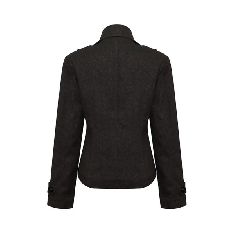 Damen Kurze Doppelreihige Cabanjacke mit Stehkragen und Taillierung Shop Nory